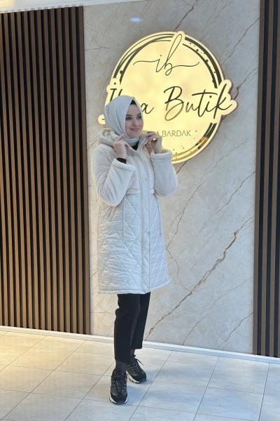 Kürk Detaylı Mont Bej