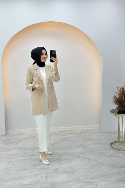 Qupra Blazer Ceket Krem