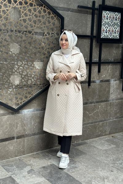 Kapitone Trenç Taş Rengi