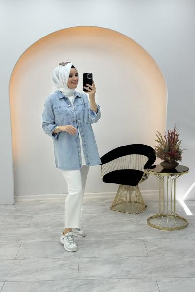 Zımba Kot Ceket Mavi