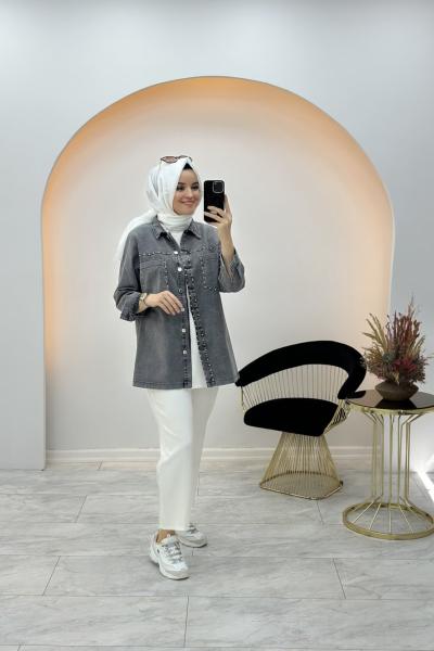 Zımba Kot Ceket Antrasit