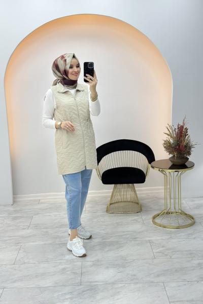 İnci Yelek Taş Rengi