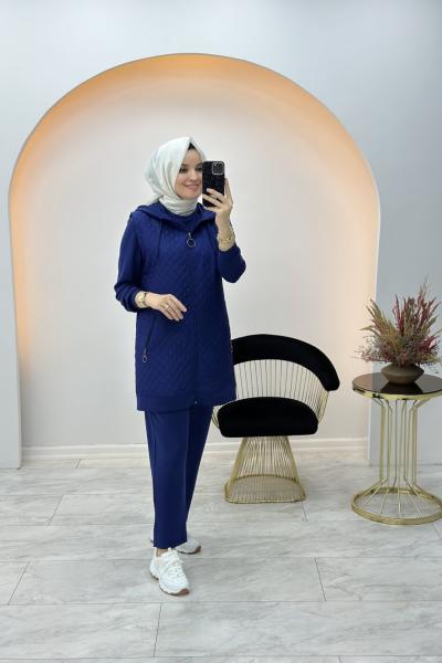 Kapitone Üçlü Takım Lacivert