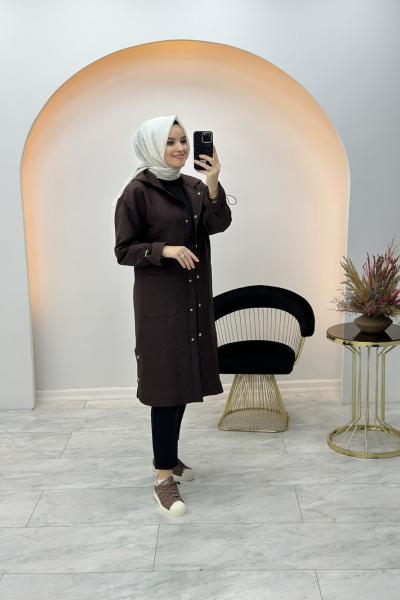 İzel Kapitone Kap Kahverengi