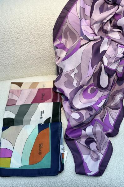 Ebruli Desen Şal Mor