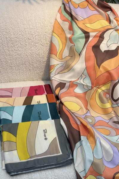 Ebruli Desen Şal Gri