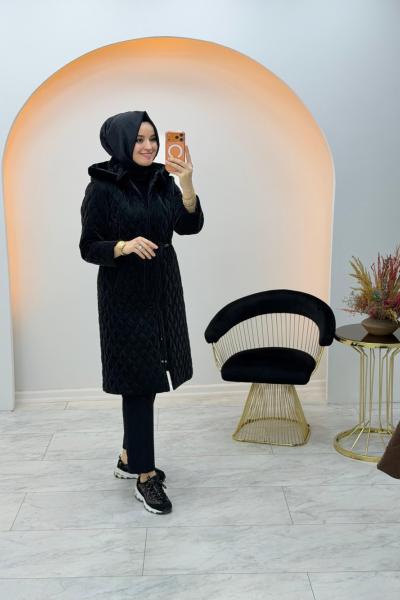 Çağla Şişme Mont Siyah