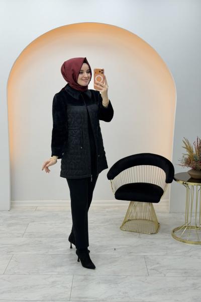 Angora Kapitone Mont Siyah