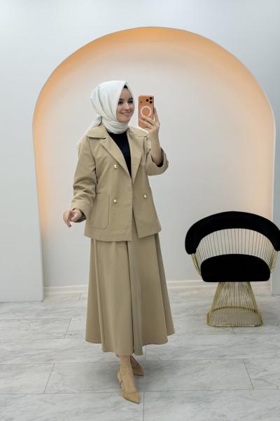 Özgü Etekli Takım Camel