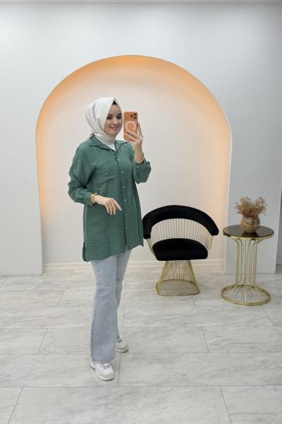 Elen Gömlek Petrol Yeşili