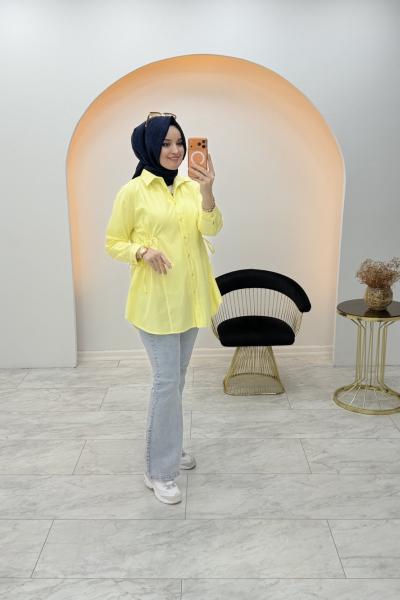 Evsa Poplin Gömlek Sarı