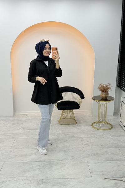 Evsa Poplin Gömlek Siyah