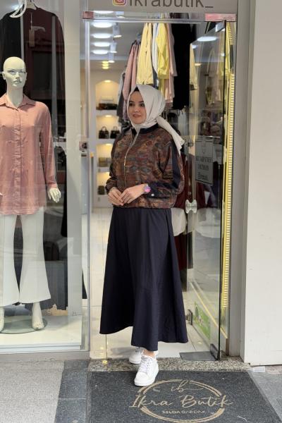 Etnik Etekli Takım Lacivert