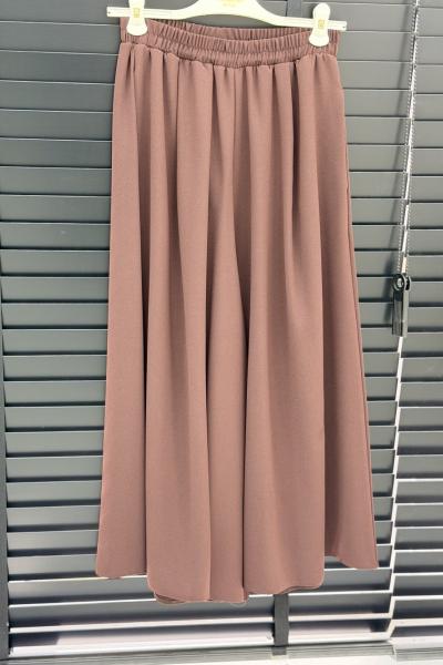 Merwish Pantolon Etek Kahverengi