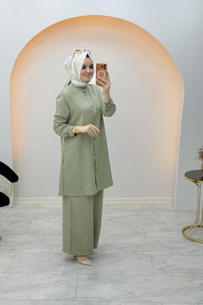 Düz Tensel Takım Mint Yeşili