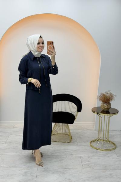 Lina Ceketli Elbise Lacivert