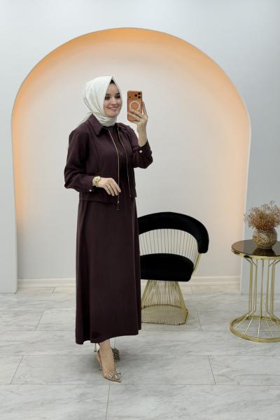 Lina Ceketli Elbise Mürdüm