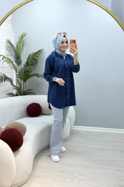 Name Tensel Gömlek Lacivert