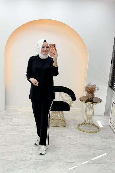 Kampanyalı Çift Şerit Takım Siyah