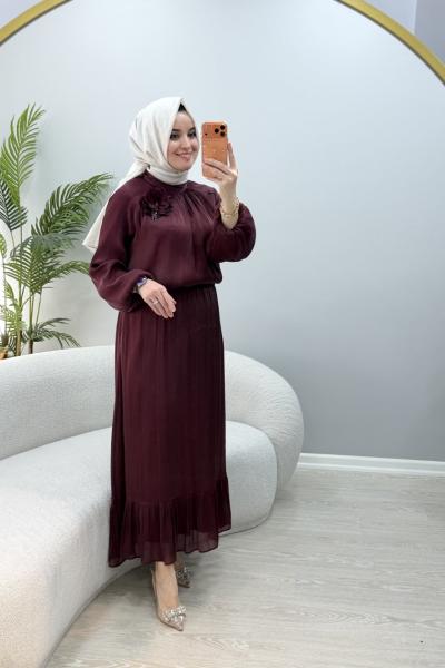 Lara Etekli Takım Bordo